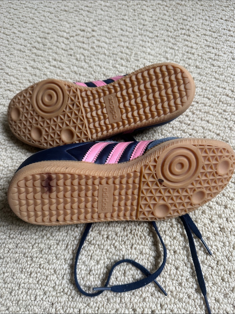 adidas Navy and Pink Retro Runner Sneakers - Picture 2 of 2